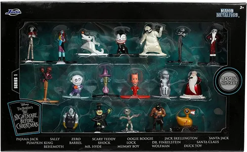 Miniatura 2 de Jada Toys Disney Nightmare Before Christmas - Paquete de 18 figuras fundidas a presión de 1.65 pulgadas, juguetes para niños y adultos, color negro