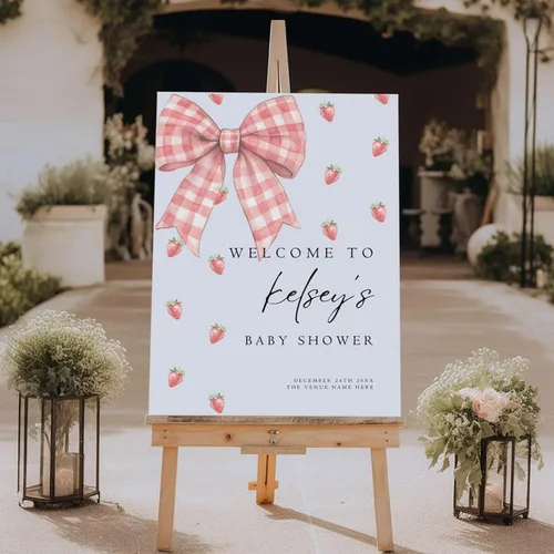 Miniatura 12 de Letrero de bienvenida personalizado con lazo rosa, editable imprimible para fiesta de bebé, letrero de baby shower con lazo rosa #12 Baby Shower #12