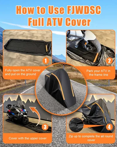 Miniatura 4 de Funda Completa para Motocicleta Impermeable para Almacenamiento Interior/Exterior, Funda Impermeable para Motocicleta Resistente con Tiras