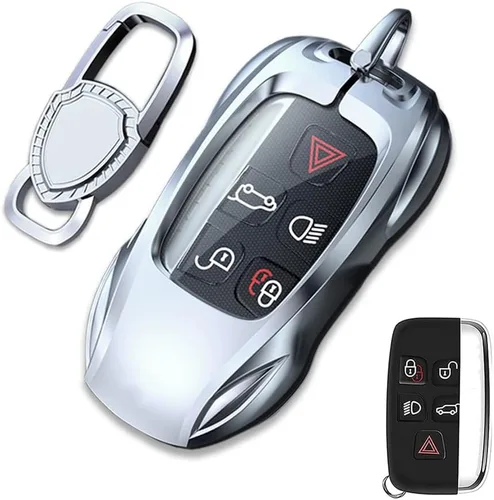Miniatura 12 de Funda de metal de aleación de zinc para llavero de automóvil, compatible con Land Rover Range Rover Sport Discovery LR4 Smart Key Fob Cover Cover