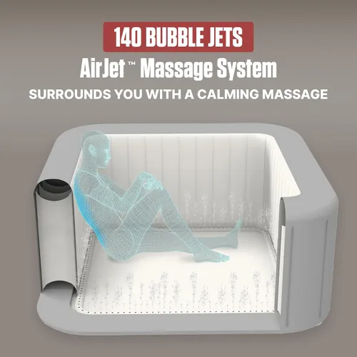 Miniatura 7 de Coleman Hawaii - Bañera de hidromasaje inflable para 4 a 6 personas, spa cuadrado de bajo consumo portátil al aire libre con 140 AirJets, 71 x 28