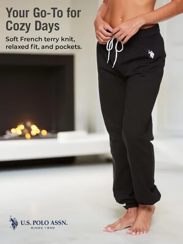 Miniatura 2 de U.S. Polo Assn. Pantalones deportivos para mujer Pantalones deportivos de rizo francés para mujer con bolsillos Bonitos joggers para mujer