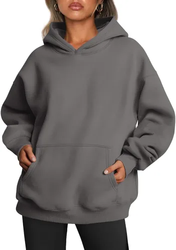 Miniatura 103 de Trendy Queen - Sudaderas extragrandes con capucha para mujer, suéteres de manga larga, sin botones, de vellón, de otoño, ropa de invierno