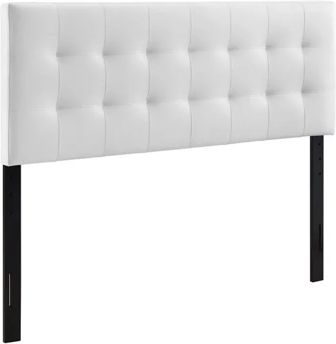 Miniatura 4 de Modway Lily Cabecera Capitoné de Cuero Sintético Tapizada Queen en Blanco