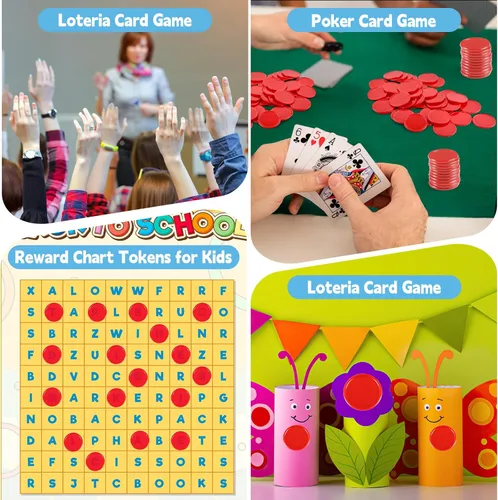 Miniatura 7 de Coopay 500 discos de plástico para contadores de aprendizaje, discos de conteo de fichas de bingo para práctica de matemáticas y fichas de póquer