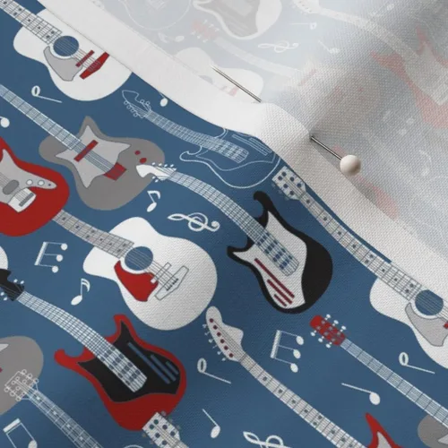 Miniatura 5 de Spoonflower Tela – Guitarras Instrumentos Musicales Rock Roll Music Kids Band Impreso en tela de gasa Fat Quarter – Costura de moda, vestidos