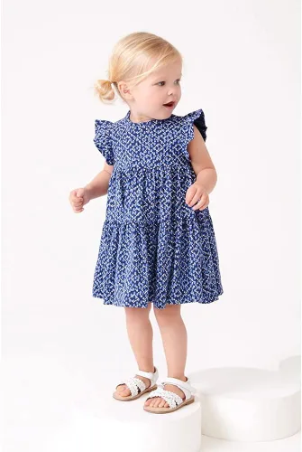 Miniatura 8 de LMYOVE Vestido casual de algodón para niñas pequeñas de 2 a 8 años