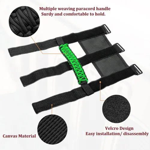 Miniatura 5 de para Accesorios Jeep Wrangler Asas de Agarre de Barra Enrollable de Agarre y Empuñadura con Borde Compatible con Jeep Wrangler YJ TJ JK JKU JL JLU
