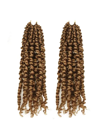 Miniatura 73 de Cabello de Ganchillo Pre-Retorcido Passion Twist para Mujeres Negras y Niños, Cabello Passion Twist Pre-Enrollado Trenzas Bohemias 4 Pulgadas 8