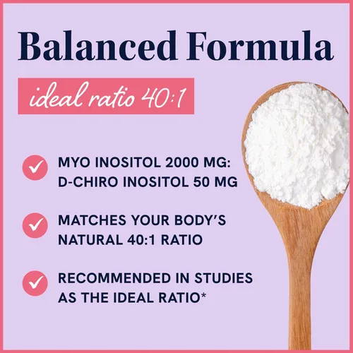 Miniatura 3 de Polvo de mio-inositol y D-Chiro Inositol Equilibrio hormonal para mujeres Proporción ideal 40:1 Myo 2000 mg, D Chiro 50mg Regula el ciclo