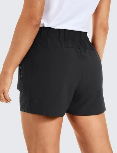 Miniatura 2 de CRZ YOGA Pantalones cortos de senderismo elásticos impermeables para mujer, tiro medio, verano, para entrenamiento de golf al aire libre