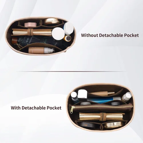 Miniatura 6 de Organizador de bolsos y modelador de base para Speedy 30 & Neverfull mm, organizador de bolsas de fieltro para bolsos con cremallera de metal bolsa