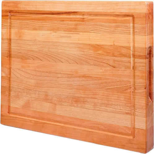 Miniatura 9 de CONSDAN Tabla de cortar de madera de arce duro para cocina, madera dura cultivada en Estados Unidos, 16 x 12 pulgadas, con mango interior invisible