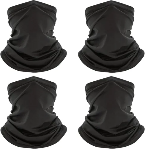 Paquete de 4 cubrebocas con polaina para el cuello: pasamontañas, bandana y máscara de cocodrilo, diadema, bufanda, máscaras para hombres y mujeres