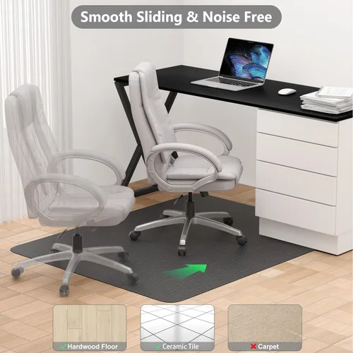 Miniatura 5 de Hsurbtra Tapete para silla de oficina para suelo de madera dura, 35 x 47 pulgadas, tapete antideslizante grande para silla de computadora, protector