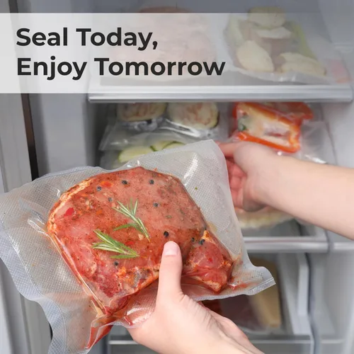 Miniatura 8 de Bolsas selladoras al vacío en rollo de 11 pulgadas x 50 pies para guardar alimentos y Sous Vide, sin BPA, bolsas de almacenamiento de alimentos
