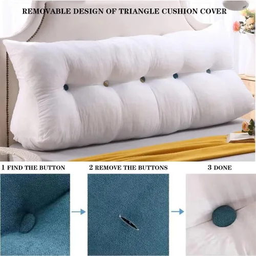 Miniatura 5 de Almohadas de cuña para cabecero individual/Queen/King, respaldo de lectura de cabecero, cojín tapizado para sofá cama, almohada doble tatami con Rosa