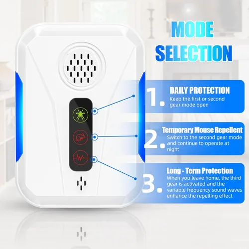 Miniatura 4 de Repelente ultrasónico de roedores y plagas para interiores, repelente de ratones, enchufe, dispositivos electrónicos repelentes de roedores