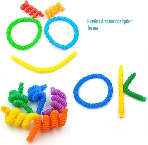 Miniatura 6 de Paquete de 32 tubos de reventar burbujas, tubos para ansiedad para niños y adultos, juguetes sensoriales para aliviar el estrés y la ansiedad