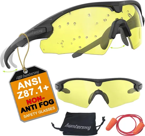 Miniatura 20 de HTS HUNTERSKY Gafas de tiro tácticas balísticas ANSI Z87+UV400 gafas protectoras Negro Claro
