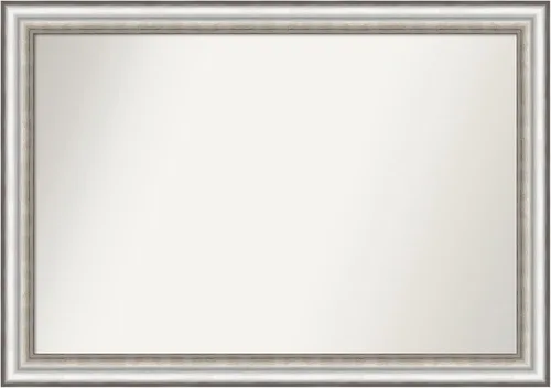 Miniatura 127 de Amanti Art Espejo de baño plateado para sobre el fregadero, 26 x 26 pulgadas, espejo cuadrado de plata antigua, marco de madera tradicional mediano