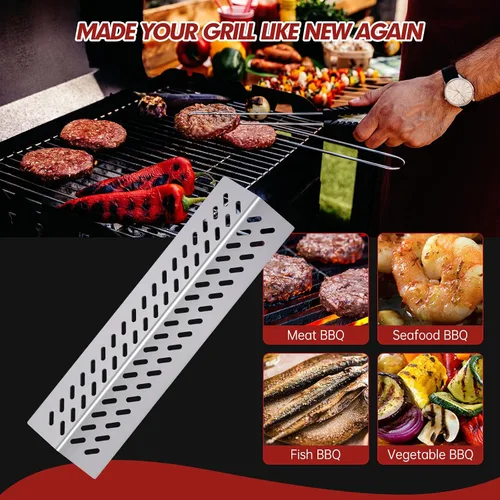 Miniatura 6 de Placas de calor para parrilla de repuesto para parrilla Bull 16631,16520, Bull Angus 4 Burner 47629, Cal Flame G Series 4 Burner G4, cubiertas