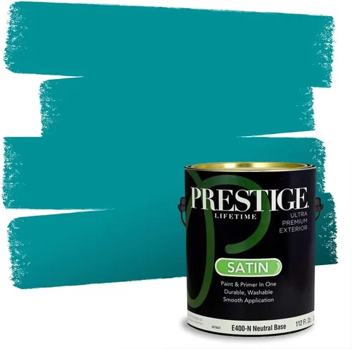 Miniatura 127 de Prestige Paints. - Base y pintura para exteriores en un solo galón, 1 galón. plano, comparable con Sherwin Williams Topsail. SW6799-PCM