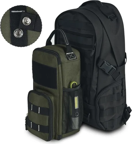 Miniatura 6 de LAKE OF FIRE Bolsa de herramientas pequeña de 12.6 pulgadas para hombres con múltiples bolsillos, impermeable, resistente al agua, bolsa de Verde
