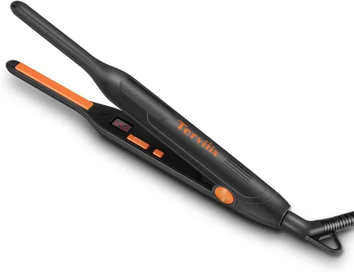 Miniatura 10 de Terviiix Mini plancha plana y alisador de pelo para cabello corto, puntas y corte pixie - plancha de lápiz delgada de 0,79 cm para cabello bebé