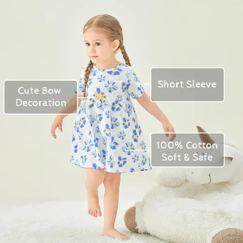 Miniatura 107 de pureborn Vestido de bebé niña 0-24 meses