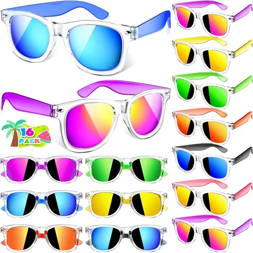 Miniatura 8 de Joycover Lentes de sol para niños a granel, recuerdo de fiesta para niños de 4 a 8 años, 24 lentes de sol translúcidos para niños con protección UV