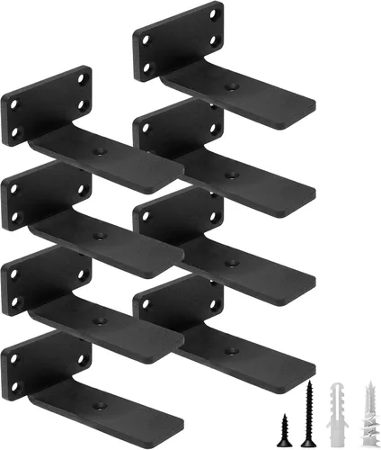 Miniatura 24 de HITOMEN Soportes de estante flotante de servicio pesado, accesorios de estantes ocultos de 8 pulgadas (1/5 pulgadas de grosor), soportes de hierro