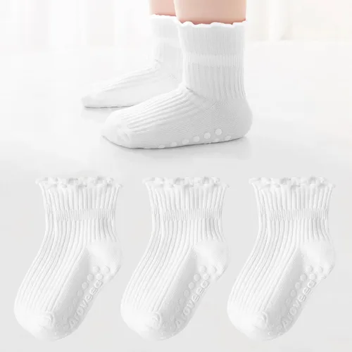 Miniatura 15 de Calcetines antideslizantes para bebés y niñas, calcetines de algodón con empuñaduras, paquete múltiple, calcetines de dibujos animados de tobillo
