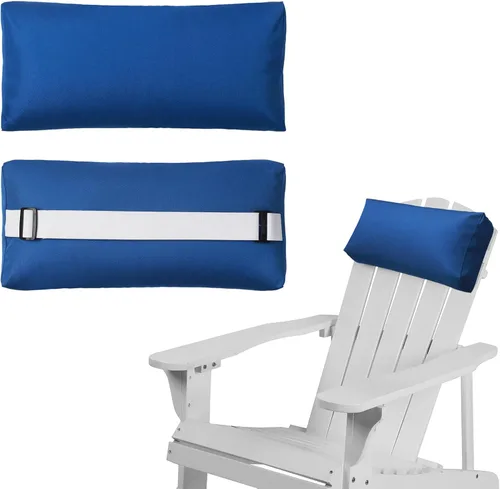 Miniatura 12 de Juego de 2 fundas de almohada para silla reclinable al aire libre, con correa ajustable, resistente al agua, para patio, jardín, playa, piscina, Gris