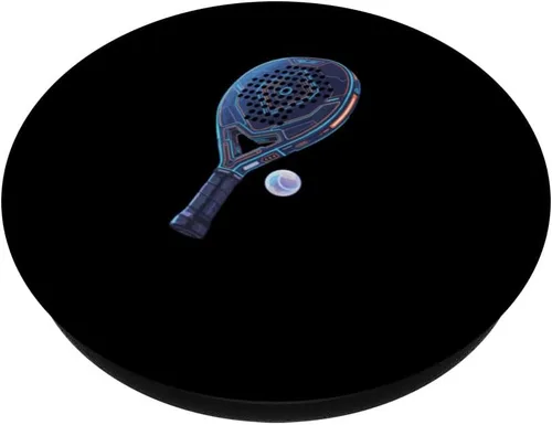 Miniatura 2 de Futuristic Padel Racket Cyber Paddle Padel Tennis Player PopSockets Adhesive PopGrip