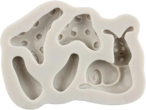 Miniatura 8 de Sijiangmold Moldes de silicona encantados para jardín, hadas, gnomo, puerta de casa, ventana, molde de fondant para caracol, hongos, fondant
