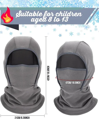 Miniatura 3 de Pasamontañas para niños, resistente al viento, máscara de esquí ajustable para niños, deportes, sombreros de invierno para niños y niñas
