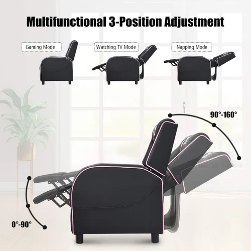 Miniatura 6 de POWERSTONE Silla reclinable para juegos, sillas reclinables para adultos, sofá ergonómico de cuero con reposapiés, soporte lumbar, reposacabezas