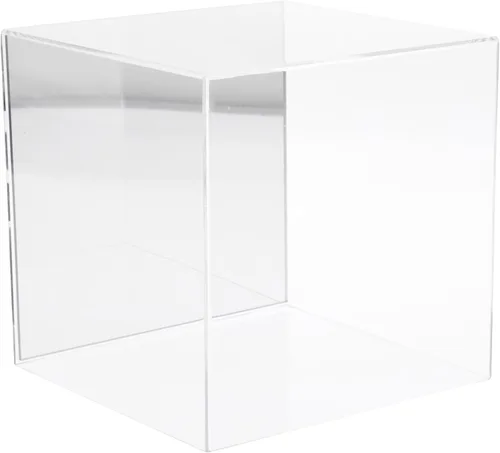 Miniatura 7 de Plymor Vitrina de acrílico transparente con base negra (parte trasera de espejo), 8 x 8 x 8 pulgadas Base negra (espejado)
