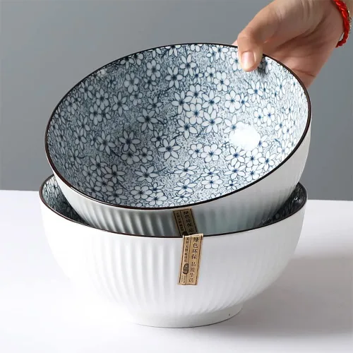 Miniatura 6 de Houlu Tazones Pho de 60 onzas, tazón grande de sopa, juego de cuencos de ramen japonés, cuencos de porcelana grandes de 8 pulgadas, juego de 3