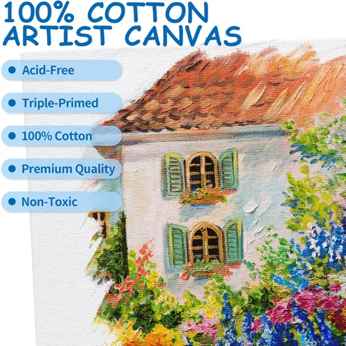 Miniatura 5 de FIXSMITH Tableros de lienzo para pintar de 4 x 6 pulgadas, paquete de 24 mini lienzos, paneles de lienzo blanco en blanco, 100% algodón imprimado