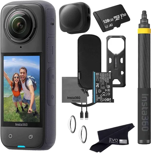 Miniatura 3 de Insta360 Paquete de palitos selfie extendidos X4 (9.8 ft/9.8 pies), cámara de acción 8K impermeable 360 con sensores de 1/2 pulgada de 48 MP, video