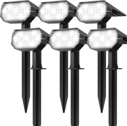 Miniatura 10 de Ensenior Focos solares para exteriores, 56 LEDs con brillo ajustable, 6500K, luces solares LED de jardín, iluminación de paisaje para Halloween
