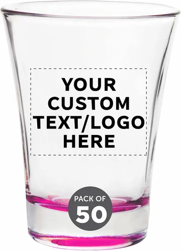 Miniatura 10 de Vasos de chupito personalizados de 2 onzas, juego de 100, paquete personalizado a granel, ideal para bodas, fiestas, cumpleaños, regalos, color azul
