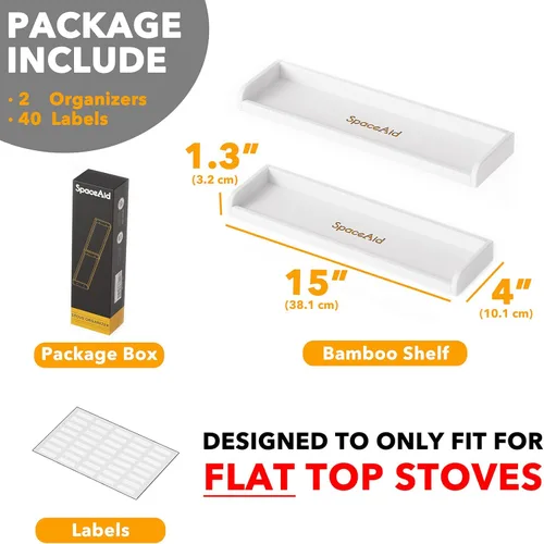 Miniatura 6 de SpaceAid Organizador de estante de cocina de 30 pulgadas de ancho para estufa, estante magnético de especias de bambú para estufa del hogar