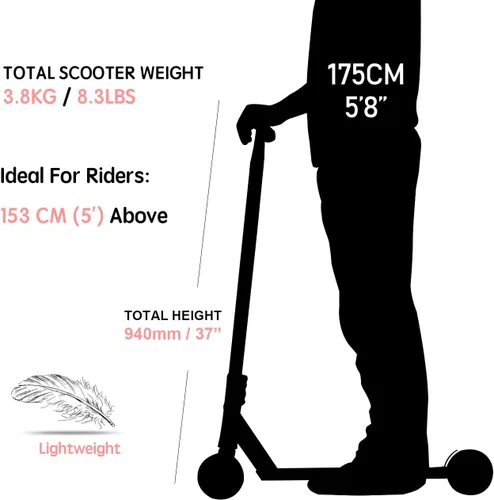 Miniatura 4 de Limit LMT71AZ Pro Patinetas de calle con extremos en caja, las mejores patinetas Freestyle BMX para acrobacias, perfectas para adultos