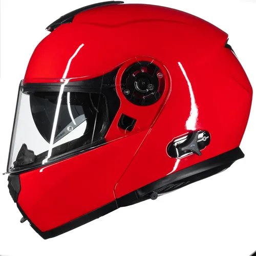 Miniatura 9 de ILM - Casco de motocicleta con Bluetooth, modular, intercomunicador para 2-3 conductores, abatible, de cara completa, con doble visera, aprobado por