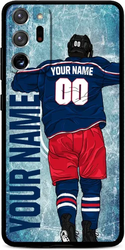 Miniatura 8 de Funda personalizada de bricolaje con nombre y número de hockey sobre hielo para Samsung Galaxy Note 20/20 Ultra 10 Pro Note 9 8, silicona líquida