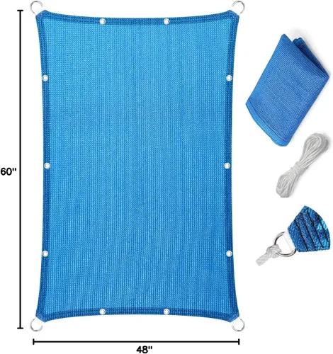 Miniatura 8 de Eden's Decor Toldo Vela de Sombra Solar de Borde Plano Recto con Ojales, Cubierta de Sombra para Pérgola, Sombra Solar para Exteriores, Sombra