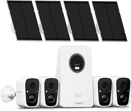 Miniatura 10 de Cámaras de seguridad solares inalámbricas para exteriores, sistema de cámara de seguridad solar de 4MP con NVR de 10 canales, grabación local de 128